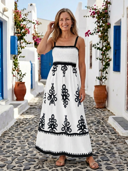 Odelina | Uten ermer Smocked Bodice Maxi Kjole