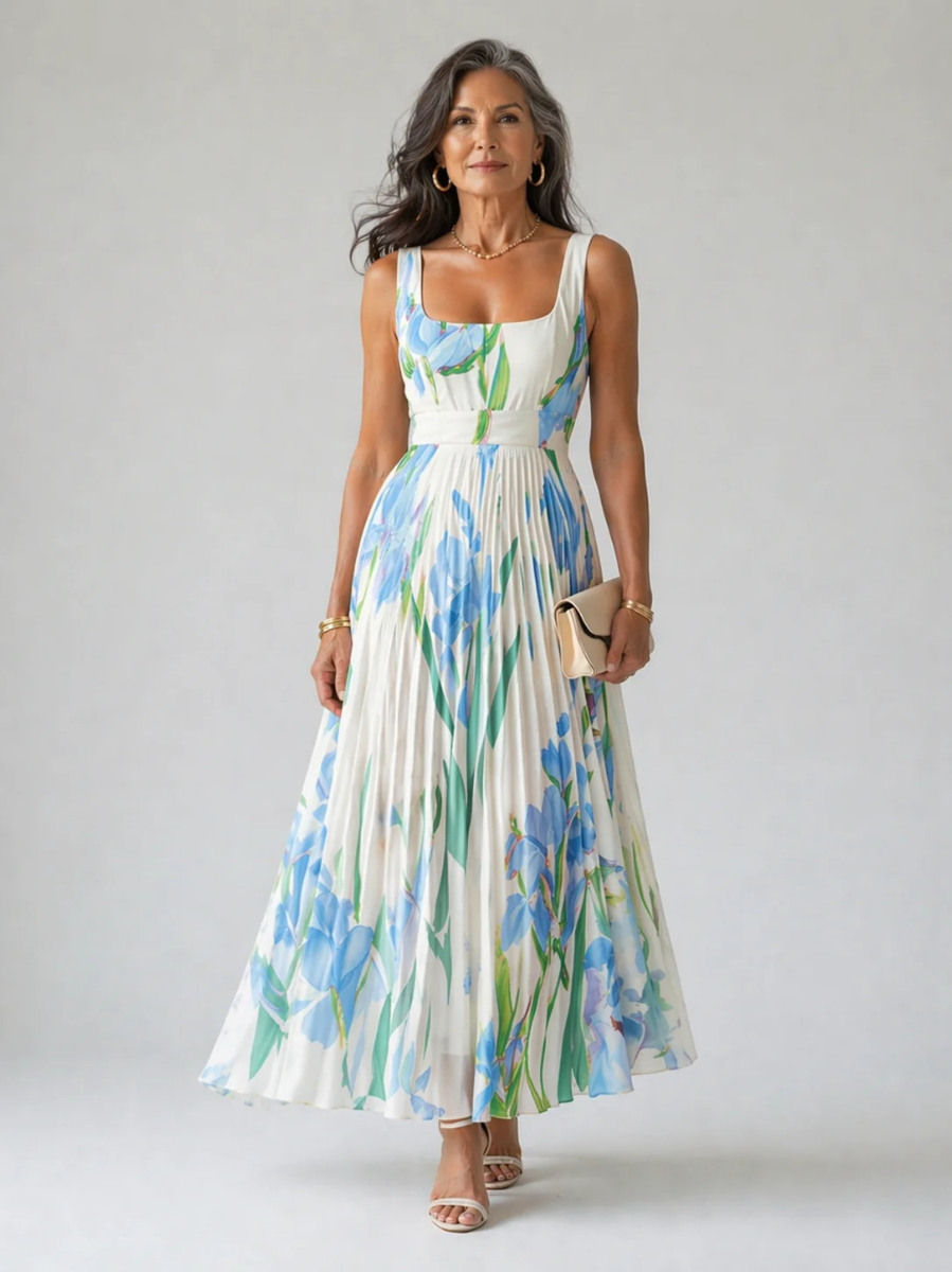 Oriah | Blomstrete A-Linje Maxi Kjole