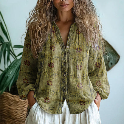 Ambre | Vintage Leaf Blouse