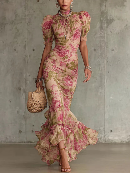 Rosalie™ | Maxikjole med Vintage Rose Print