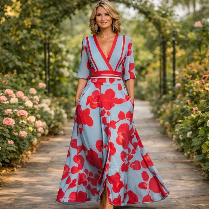 Mila™ | Myk V-hals Maxi-kjole