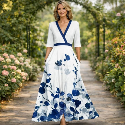 Mila™ | Myk V-hals Maxi-kjole