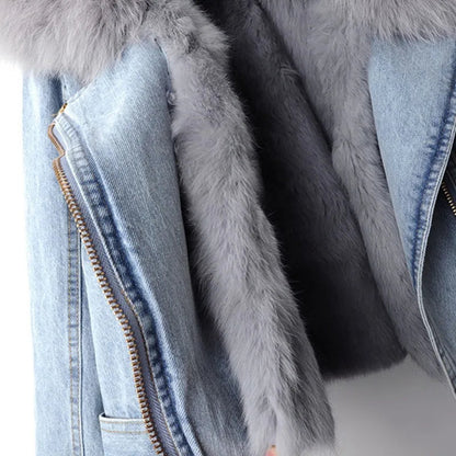 Amara | Denimjakke med pelsfor