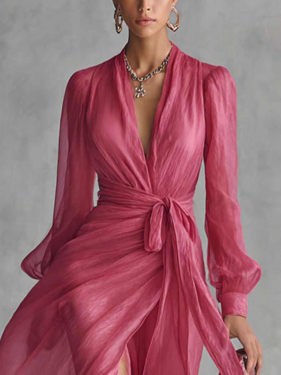 Ellie™ | Lett V-hals Maxi Kjole