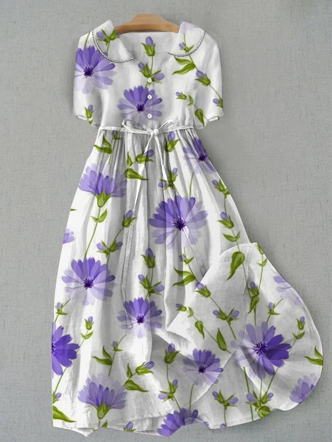 Amélie | Elegant lavendelblomstkjole