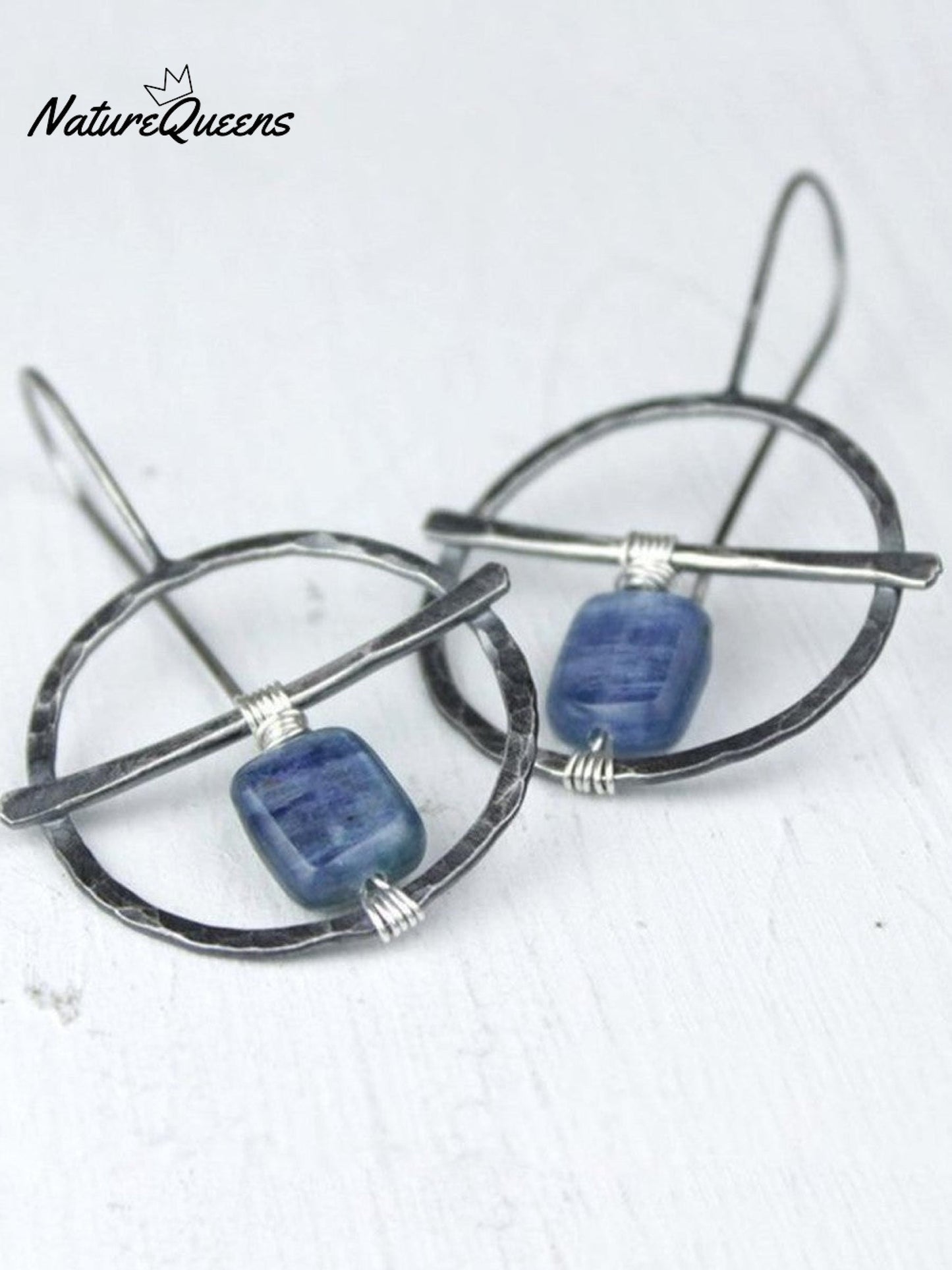 Kvinnelige Vintage Håndlagde Naturlige Lapis Lazuli Øredobber
