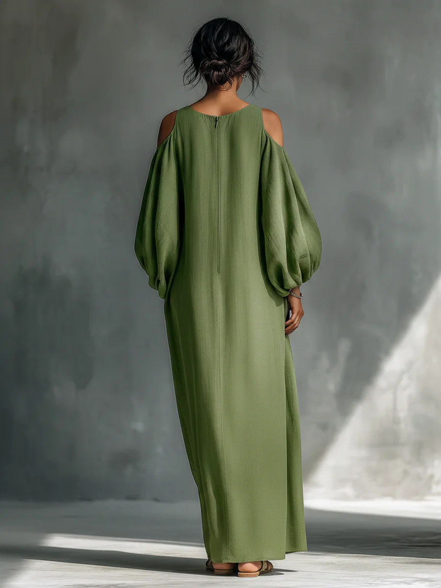 Sofia™ | Elegant Puff Sleeve Maxi Kjole