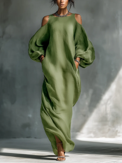 Sofia™ | Elegant Puff Sleeve Maxi Kjole