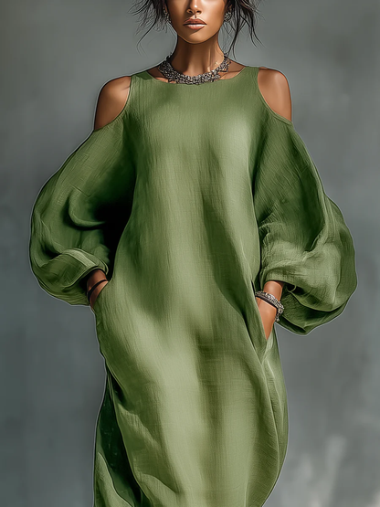 Sofia™ | Elegant Puff Sleeve Maxi Kjole