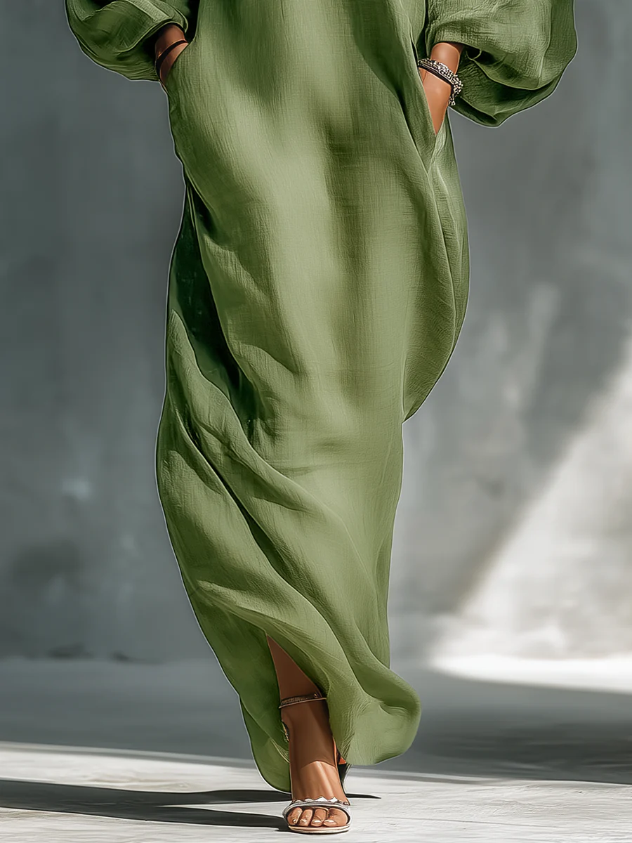 Sofia™ | Elegant Puff Sleeve Maxi Kjole