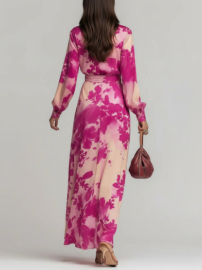 Olivia™ | Elegant Blomstrete Maxi Kjole