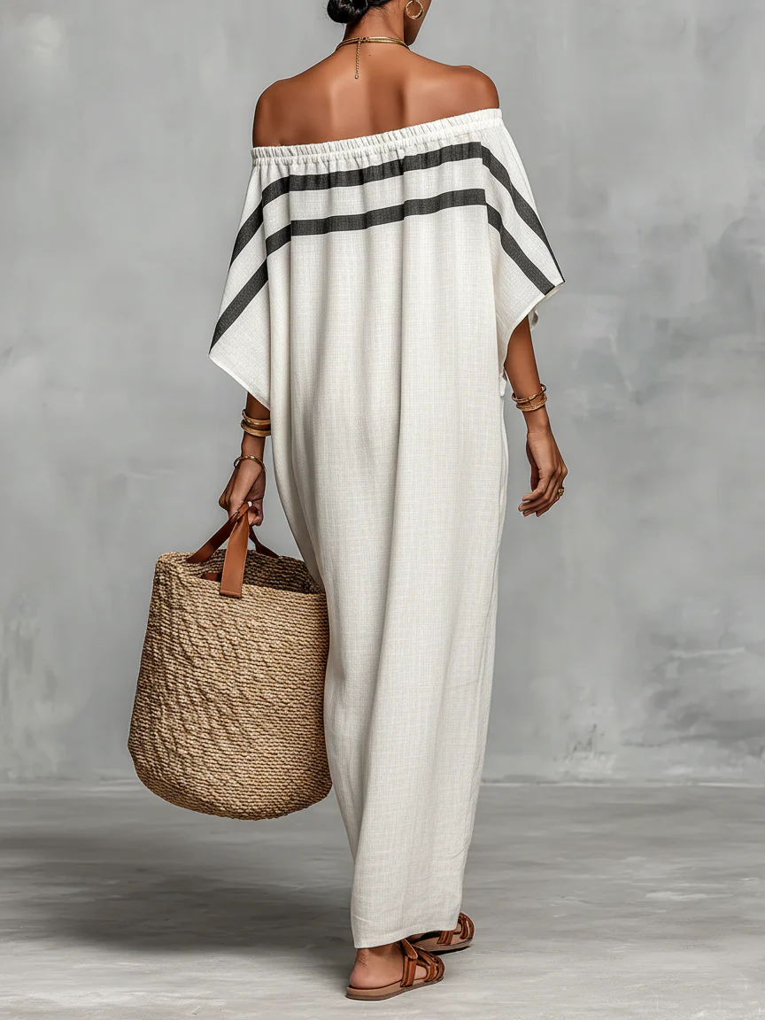 Aveline™ | Off-Shoulder Maxi Kjole med Batwing Ermer