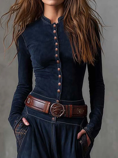 Michelle | Suede kjole med belte
