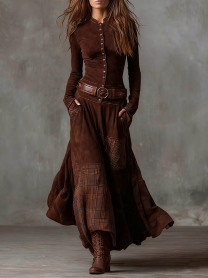 Michelle | Suede kjole med belte