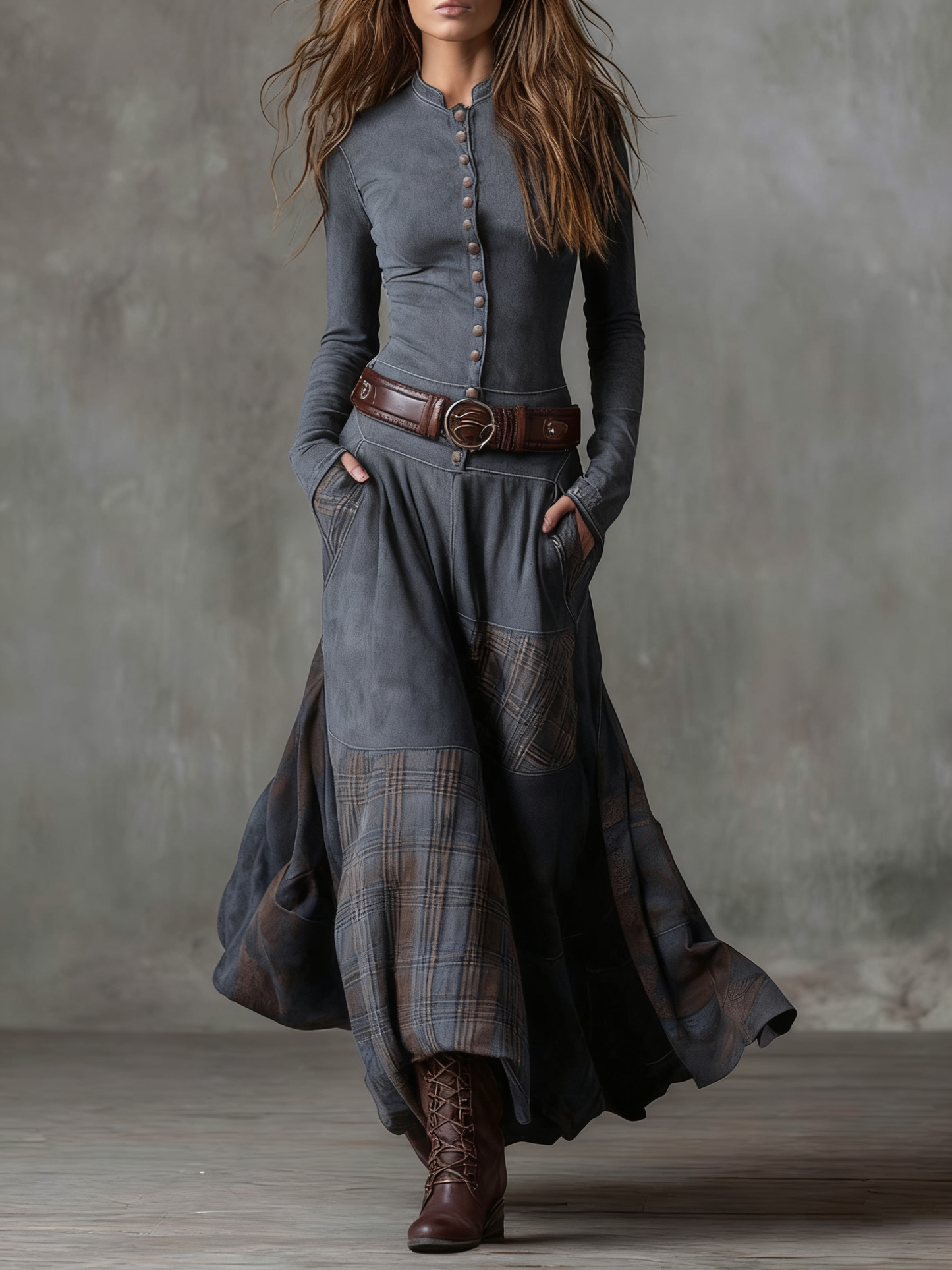 Michelle | Suede kjole med belte