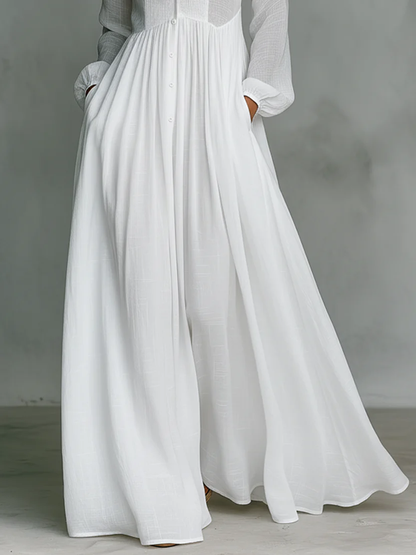 Léonie™ | Minimalist Maxi Kjole med Ståkrage