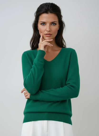 Vivienne | V-Hals Langermet Genser