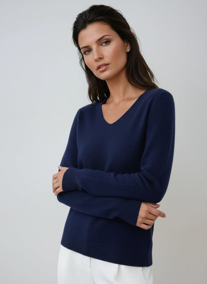 Vivienne | V-Hals Langermet Genser