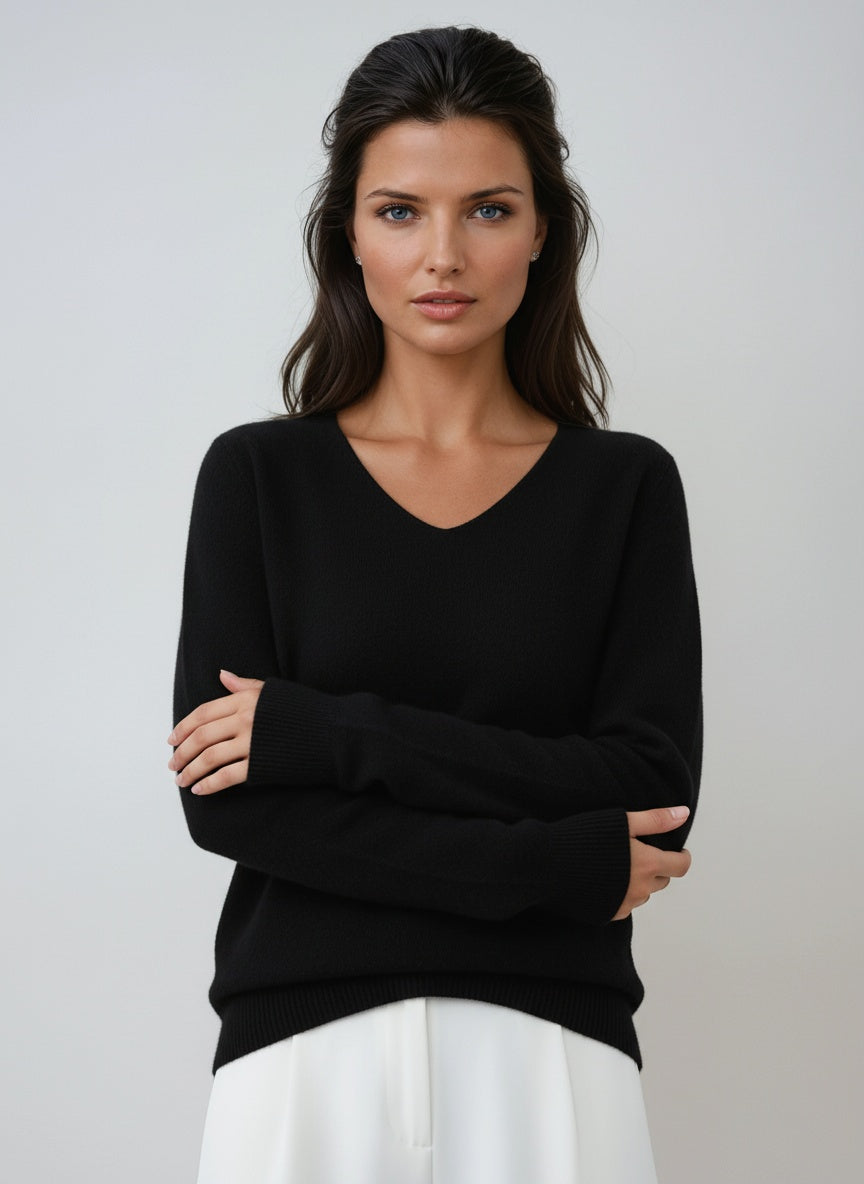 Vivienne | V-Hals Langermet Genser