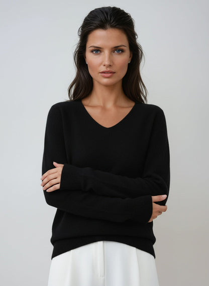 Vivienne | V-Hals Langermet Genser