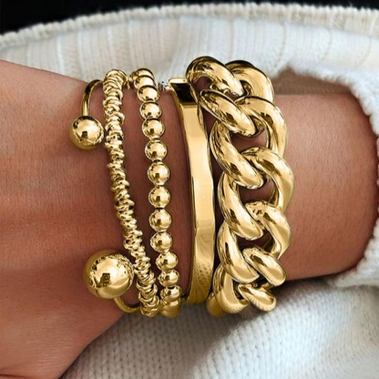 Sett med 5 Massive Armbånd for Sammenkobling