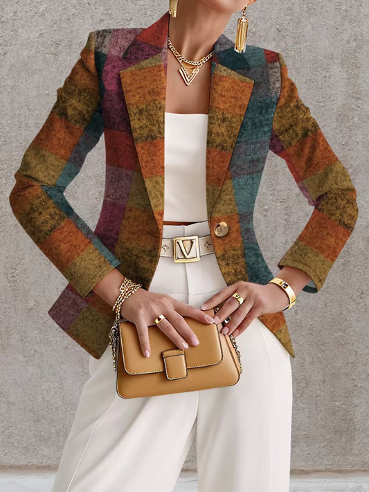 Amandine™ | Autumn Plaid Blazer