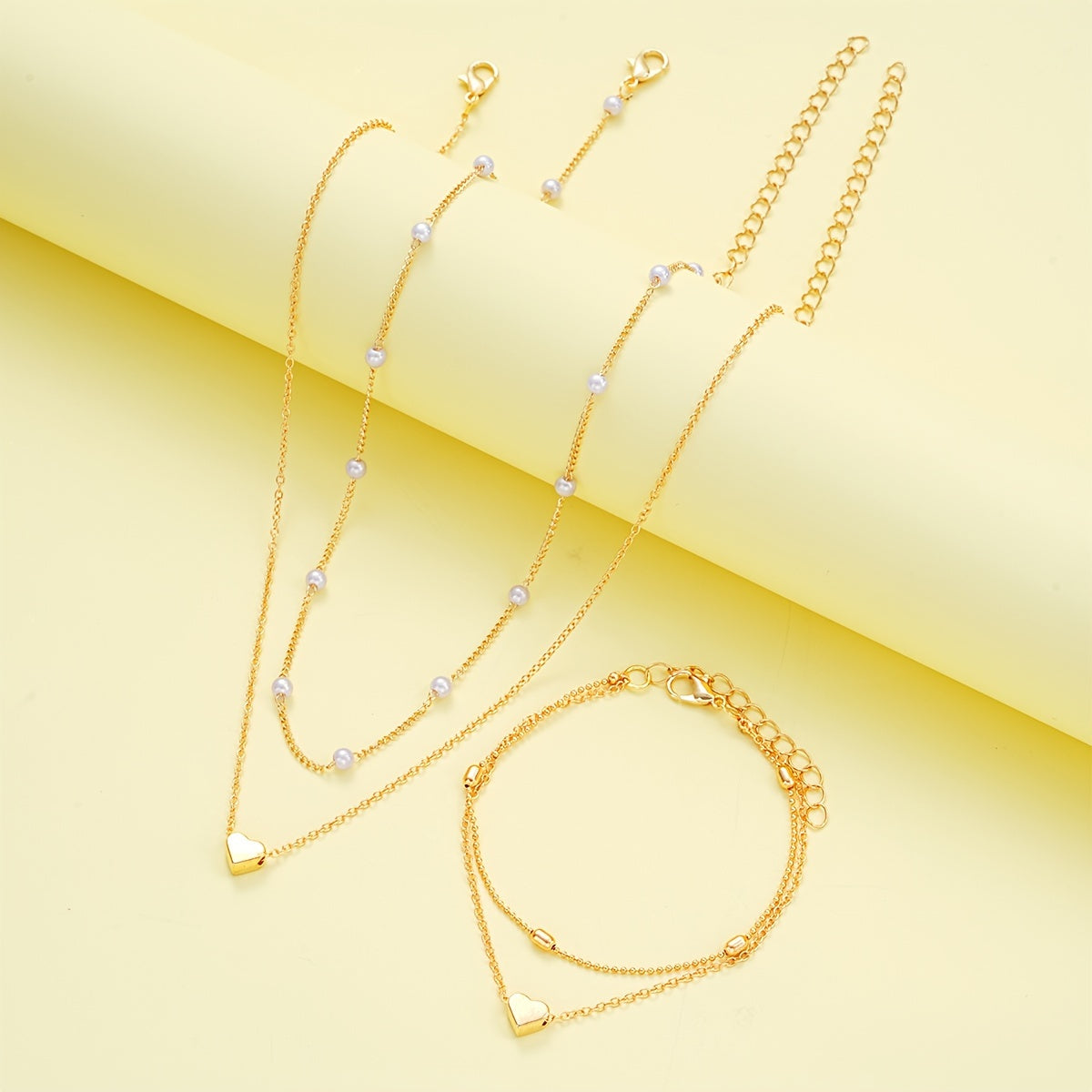 Elegant Minimalistisk Halskjede og Armbånd Sett