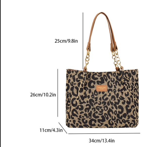 Lévrier – Leopard Canvas Handleveske