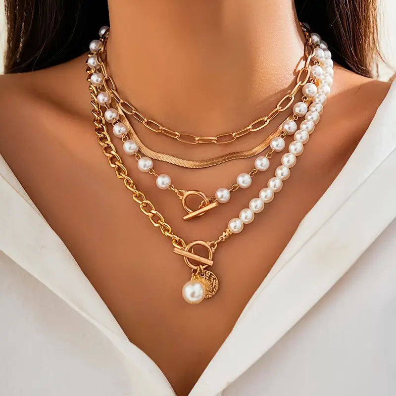 Vintage Perle Slangekjede Sett