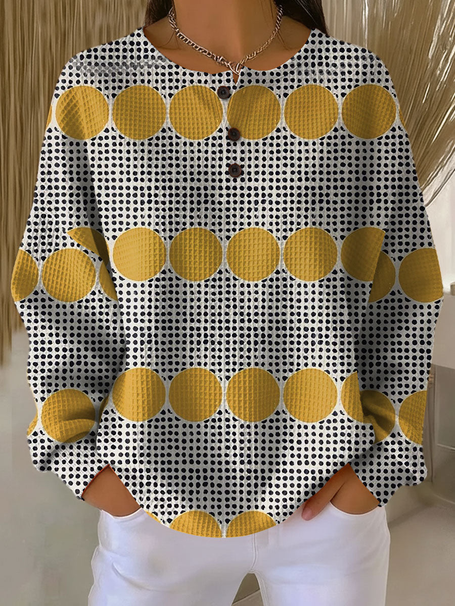 Thyra | Vintage Genser med Geometrisk Mønster