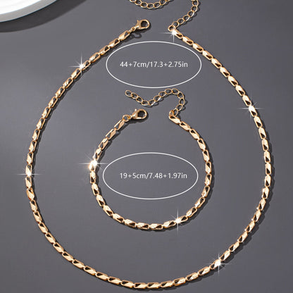 Elegant 18k Gull Halskjede og Armbånd Sett