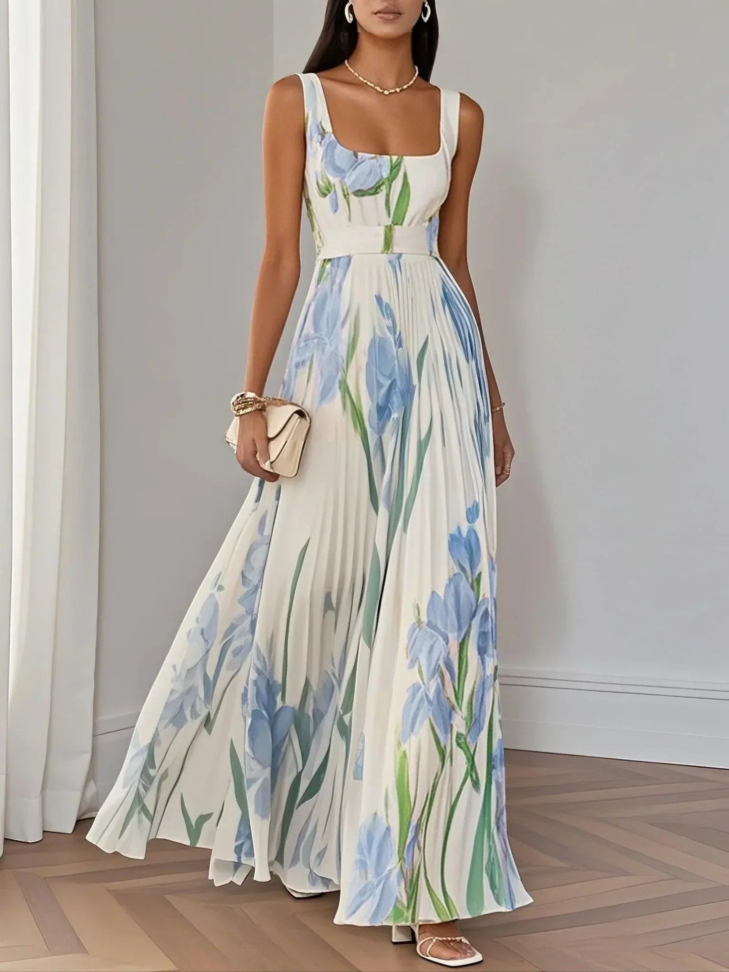 Yara™ | Maxikjole i plissé chiffon