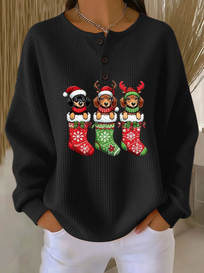 Grethe | Vintage Julegenser med Hundemønster