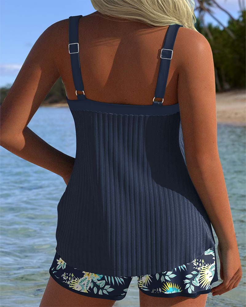 Liv® | Tankini Stripete med Delt Strandbukse
