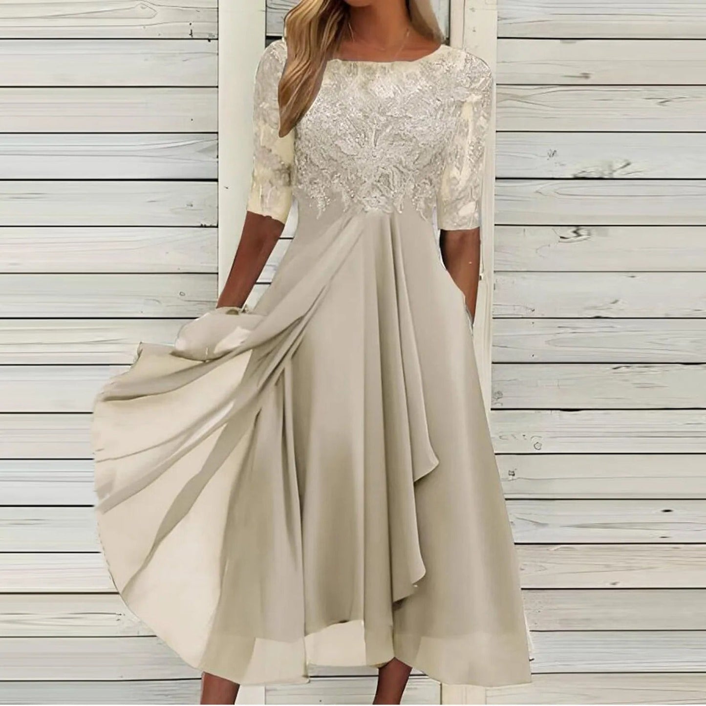 Puck™ | Elegant Midi-kjole i Blonder