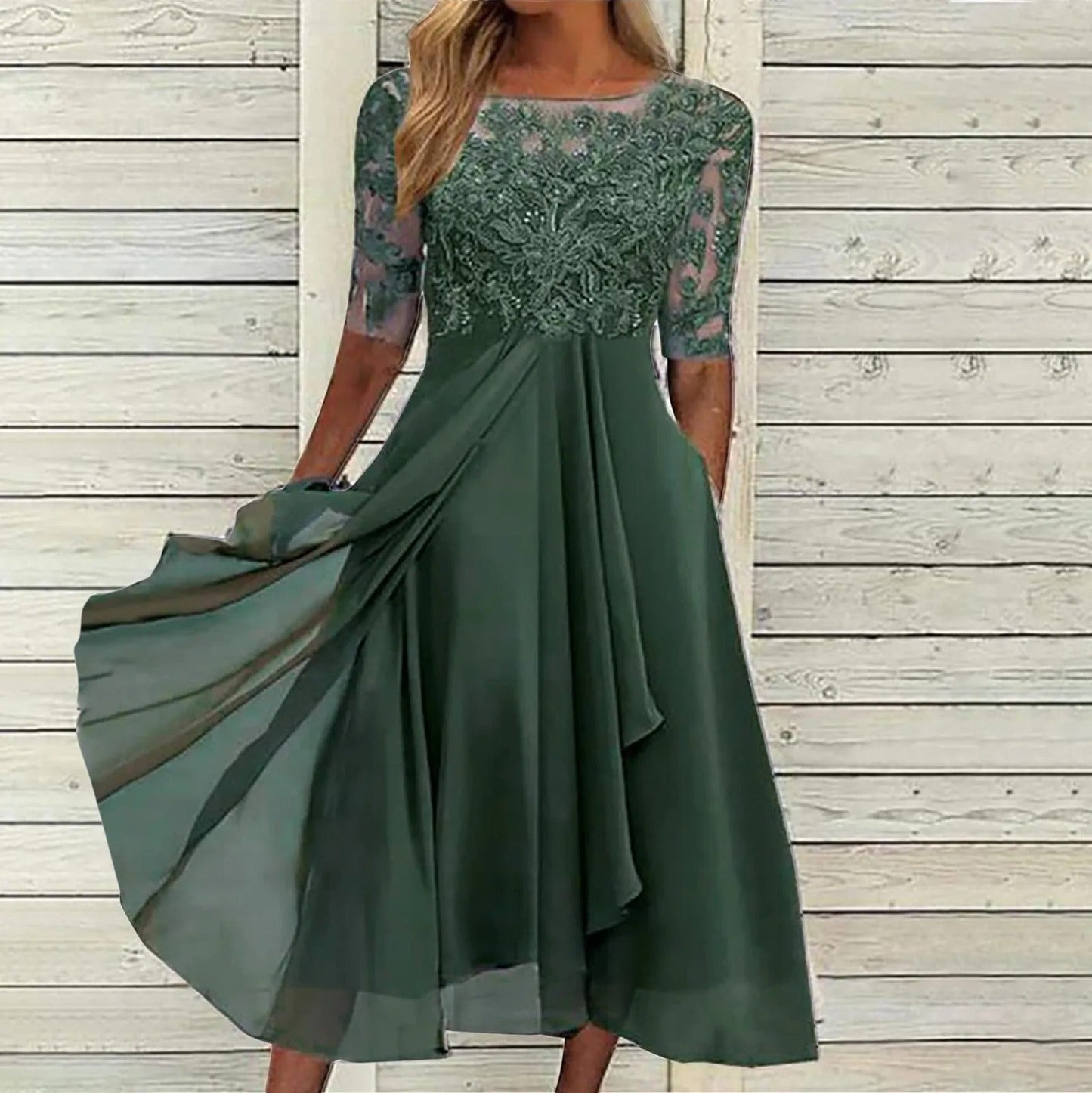 Puck™ | Elegant Midi-kjole i Blonder