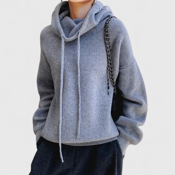 Marie | Cozy Genser med Høy Krage og Hette