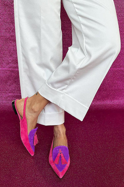 Frendessa | Fringe Ballet Flats with Ankle Strap