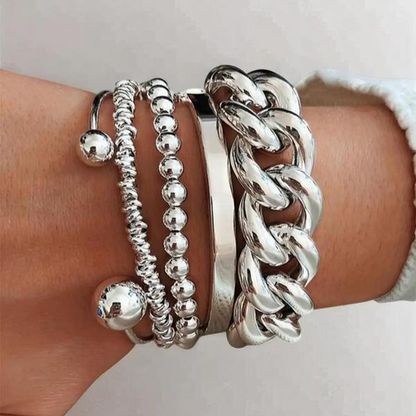Sett med 5 Massive Armbånd for Sammenkobling