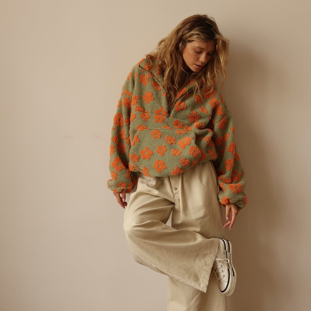 Daisy | Sherpa Boho Blomster Genser