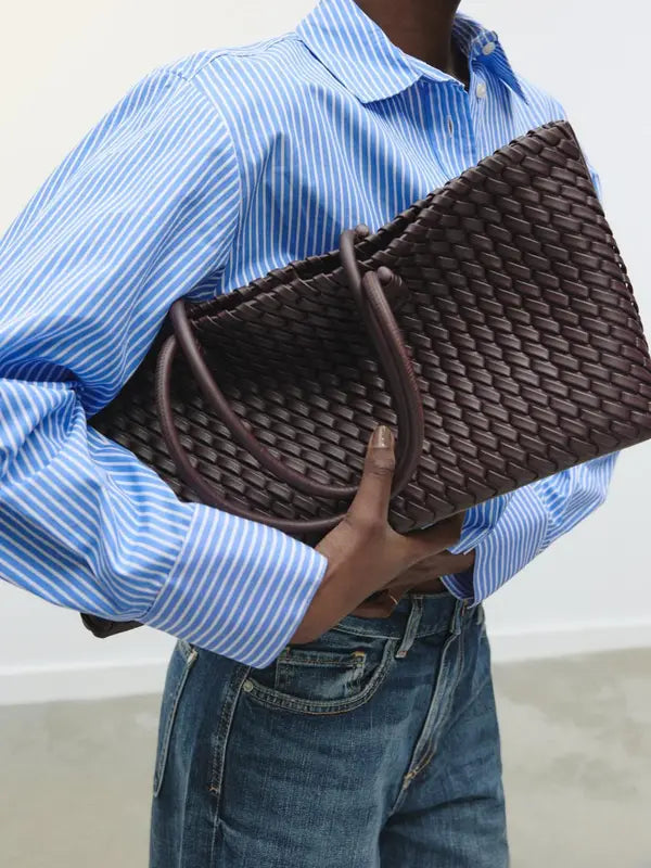 LINDSAY™ - Elegant Vevd Tote Bag for Hverdagsbruk