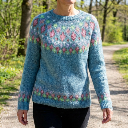 Elwira - Retro skandinavisk strikkegenser