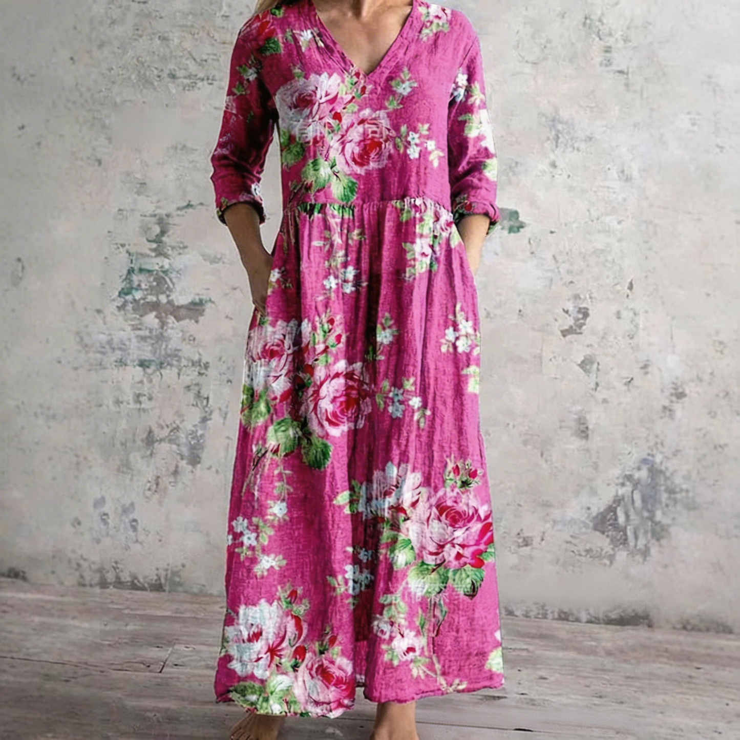 Elegant Kjole med Lana Print