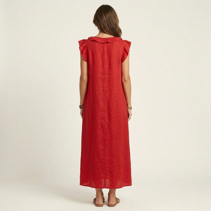 Josette | Ruffle V-Neck Maxi Dress