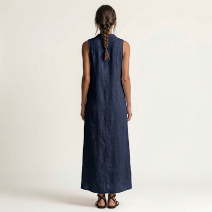 Mirabell | Hooded Button-Front Sleeveless Maxi Dress