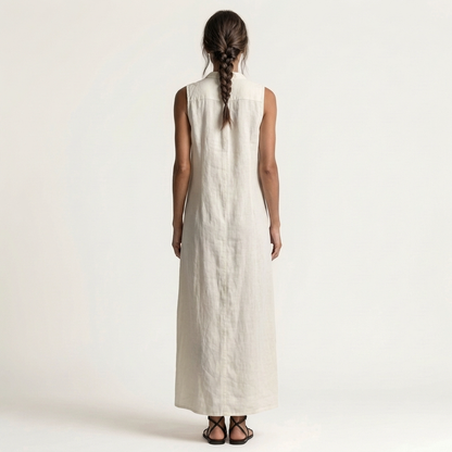 Mirabell | Hooded Button-Front Sleeveless Maxi Dress