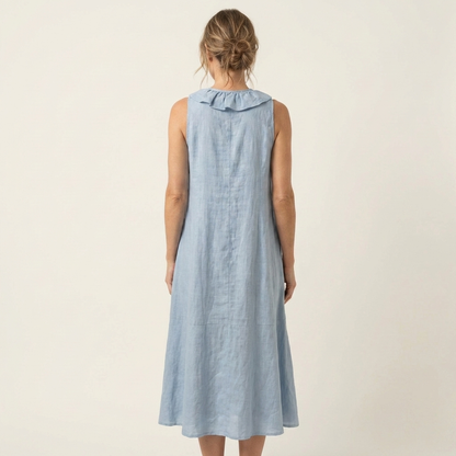 Vicky | Ruffle-Front V-Neck Sleeveless Maxi Dress