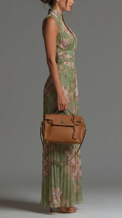 ESSENSIELL – Plisserte Blomster Chiffon Jumpsuit