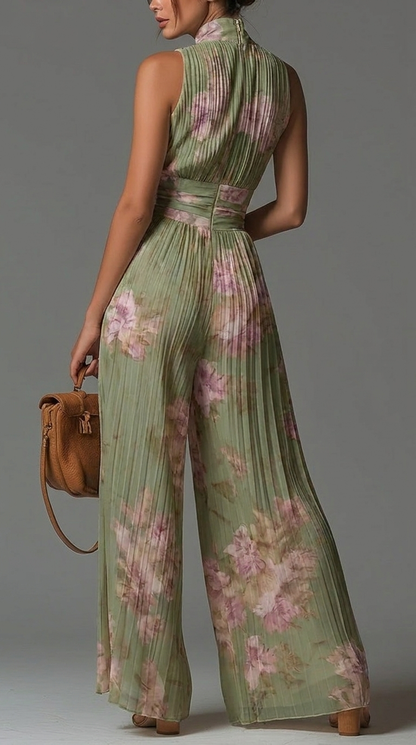 ESSENSIELL – Plisserte Blomster Chiffon Jumpsuit
