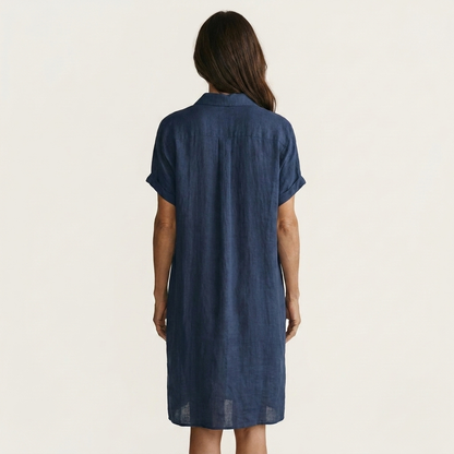Nidalie | Midi Shirt Dress with Rolled Cuffs